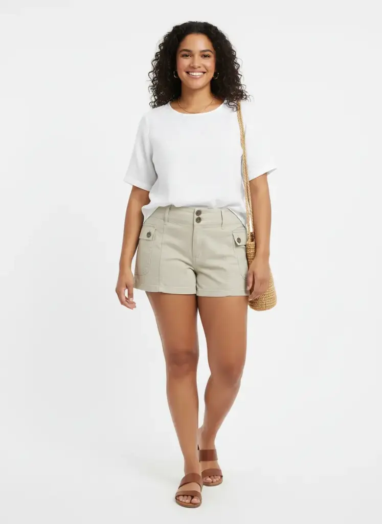 SHORT COURTE BEIGE PALE