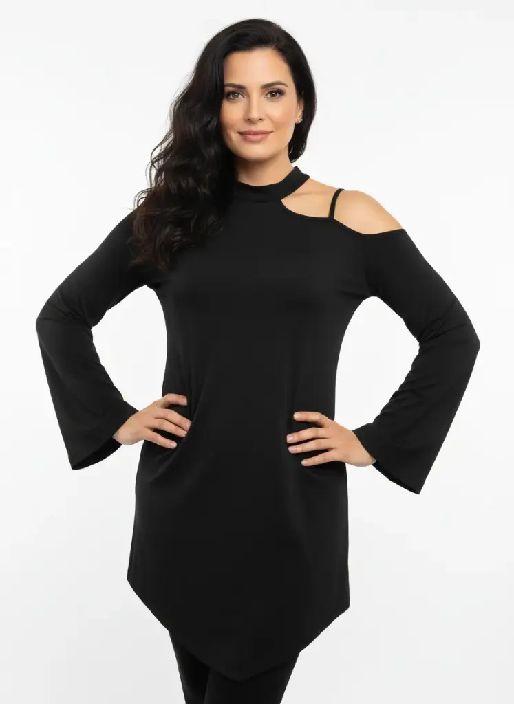 CHANDAIL LONG AVEC UNE MANCHE ET UNE EPAULE OUVERTE