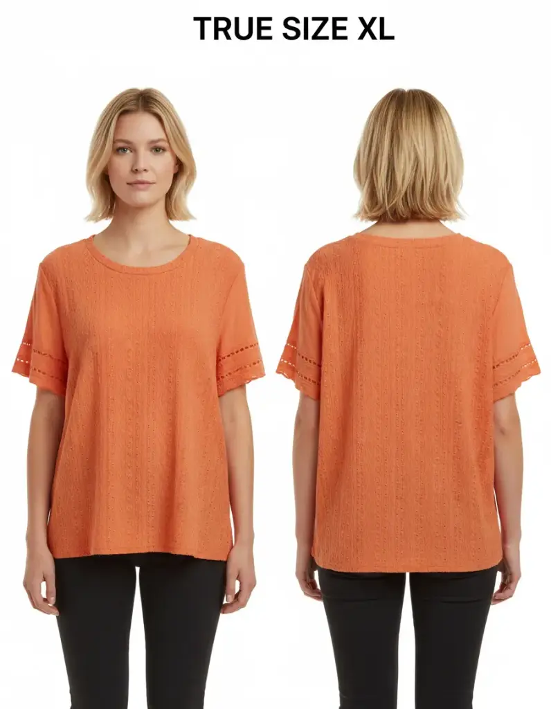 CHANDAIL ORANGE MANCHES COURTES