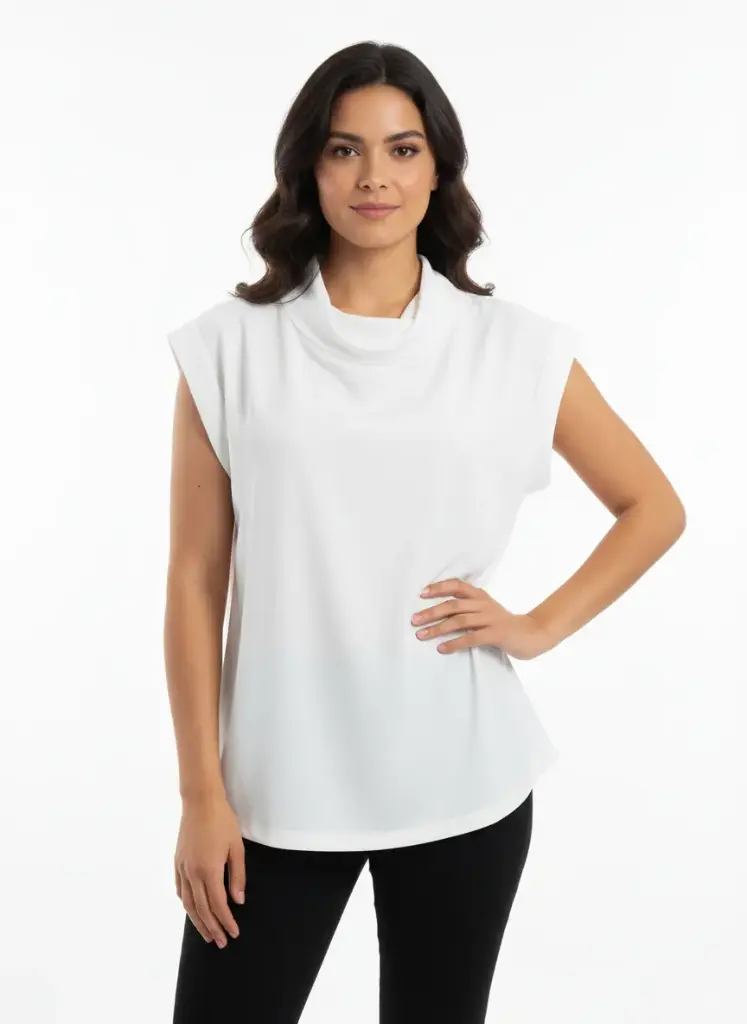 CHANDAIL BLANC A MANCHES COURTES