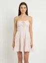 ROBE ETE COURTE ROSE ET BLANCHE FLEURIE