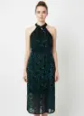 ROBE VERTE COL CHINOIS ELEGANTE 2