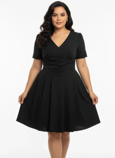 ROBE NOIRE AVEC PLIS