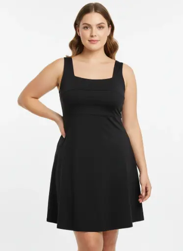 ROBE NOIRE A BRETELLES LARGES