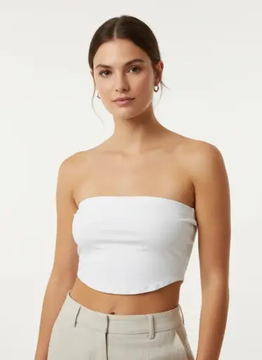 CROP TOP BANDEAU BLANC