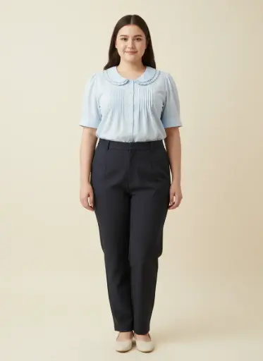 CHEMISE MANCHES COURTES BLEU AVEC COL