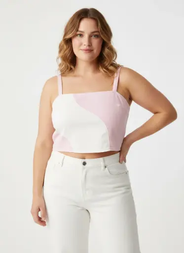 CROP TOP JEAN ROSE ET CLANC AVEC BRETELLES SPAGETTI