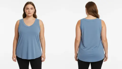 CHANDAIL SANS MANCHE COL EN V BLEU