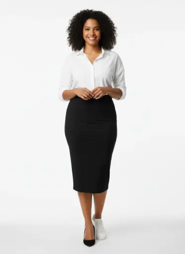 JUPE LONGUE NOIR TISSUS EXTENSIBLE