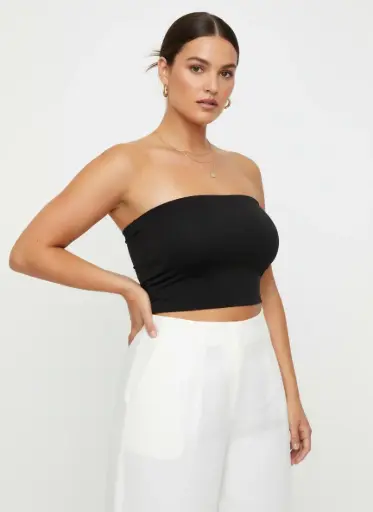 TOP SANS BRETELLES TUBE NOIRE