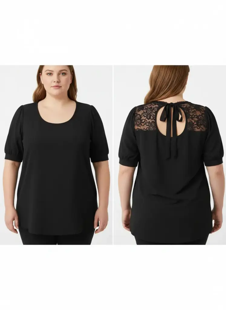 CHANDAIL NOIR FACE AVEC DENTELLE AU DOS