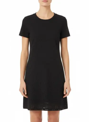 Chandail tunique long noir, manches courtes