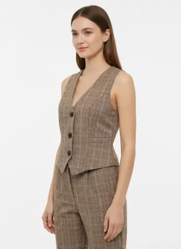 VESTE SANS MANCHES A  CARREAUX. (NEUVE)