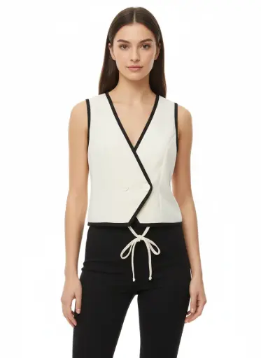 VESTE SANS MANCHE CROISE